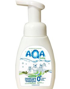 Детская пенка для купания и шампунь Aqa baby