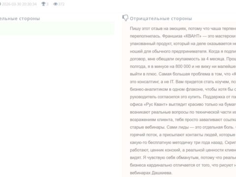 Сомнительная модель продаж